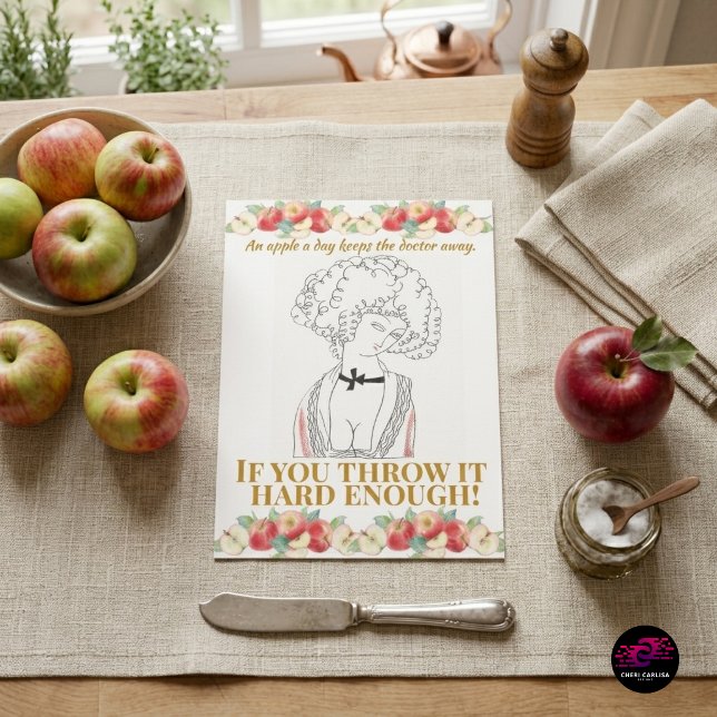 Funny Sarcastic Doctor Quote Apple A Day Postcard (A classic saying... reimagined with a wicked sense of humor.)