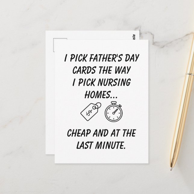 Funny Sarcastic Father'S Day Card for Dad (Front/Back In Situ)