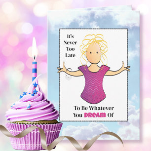 Funny Sarcastic Female Cartoon for Her Birthday  Card
