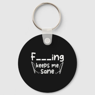Funny Sarcastic Fishing Keeps Me Sane Key Ring