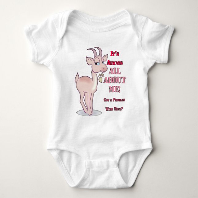 Funny Sarcastic Goat Baby Bodysuit (Front)