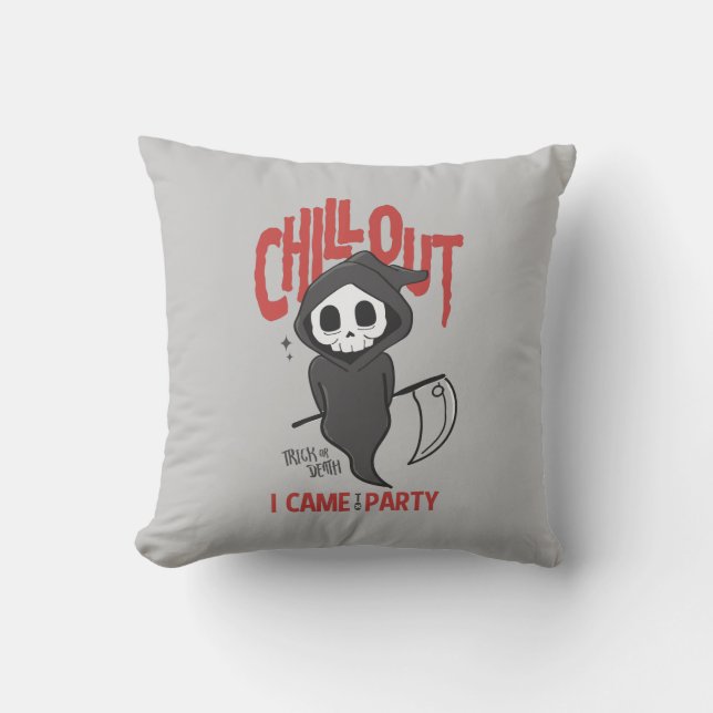 Funny Sarcastic Grim Reaper Halloween Party   Cushion (Front)