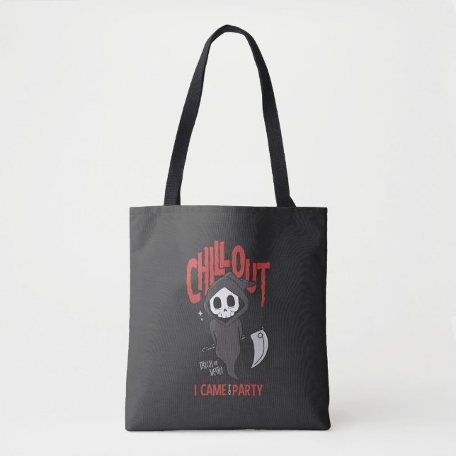 Funny Sarcastic Grim Reaper Halloween Party  Tote Bag (Front)