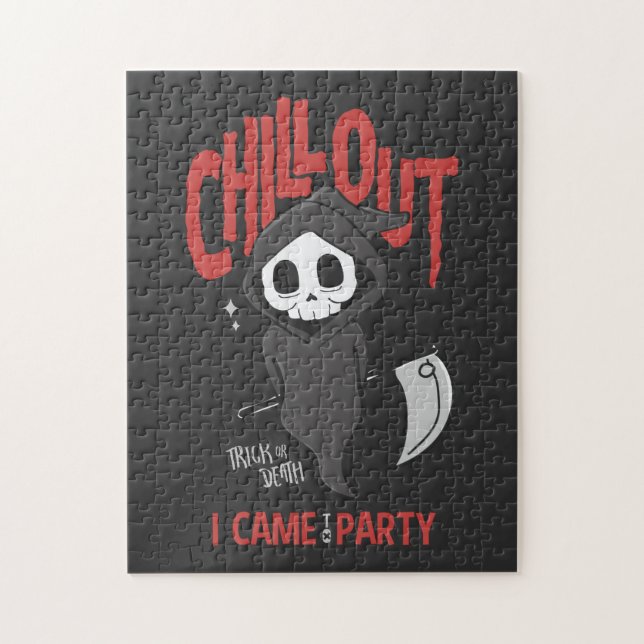 Funny Sarcastic GrimReaper Halloween Party  Jigsaw Puzzle (Vertical)