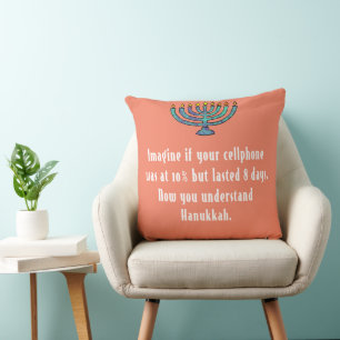 Funny Sarcastic Hanukkah Chanukah Cellphone Quote Cushion