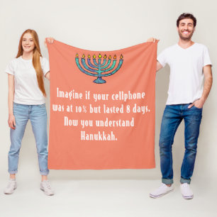 Funny Sarcastic Hanukkah Chanukah Cellphone Quote Fleece Blanket