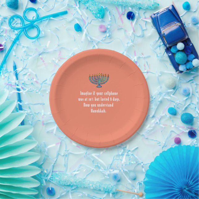 Funny Sarcastic Hanukkah Chanukah Cellphone Quote Paper Plate (Party)