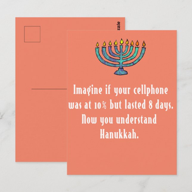 Funny Sarcastic Hanukkah Chanukah Cellphone Quote Postcard (Front/Back)