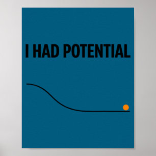 Funny sarcastic i had potential teacher meme quote poster