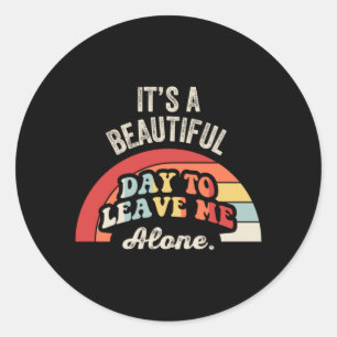 Funny Sarcastic Introvert Saying Retro Vintage Classic Round Sticker