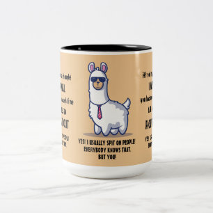 Funny Sarcastic Lamas Quotes Two-Tone Coffee Mug