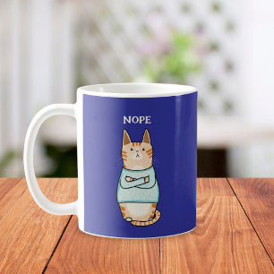 Funny Sarcastic Orange Cat Nope Coffee Mug