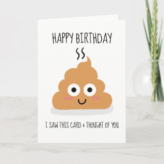 Funny Sarcastic Poop Birthday Card