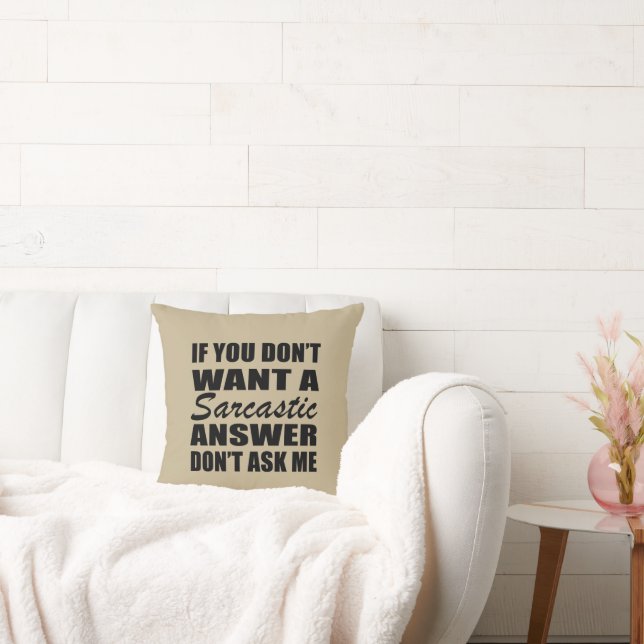 Funny sarcastic quotes humour sarcasm introvert cushion (Couch)