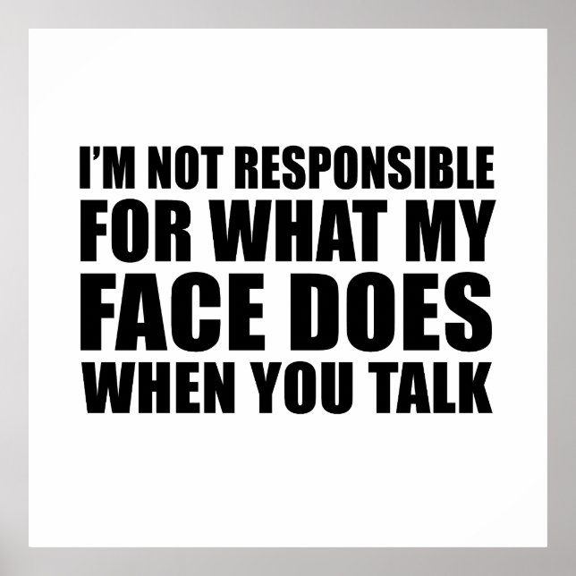 Funny sarcastic quotes humour sarcasm introvert poster (Front)