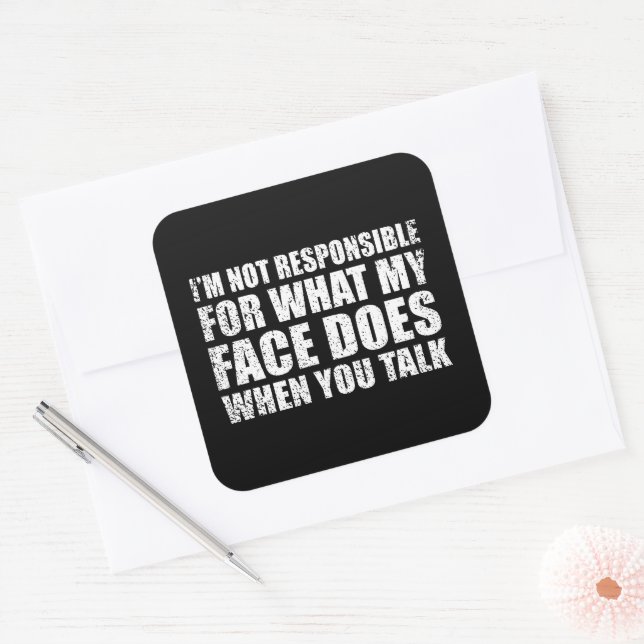 Funny sarcastic quotes humour sarcasm introvert square sticker (Envelope)