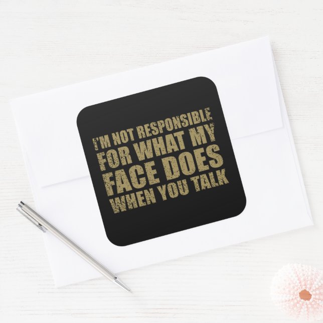 Funny sarcastic quotes humour sarcasm introvert square sticker (Envelope)