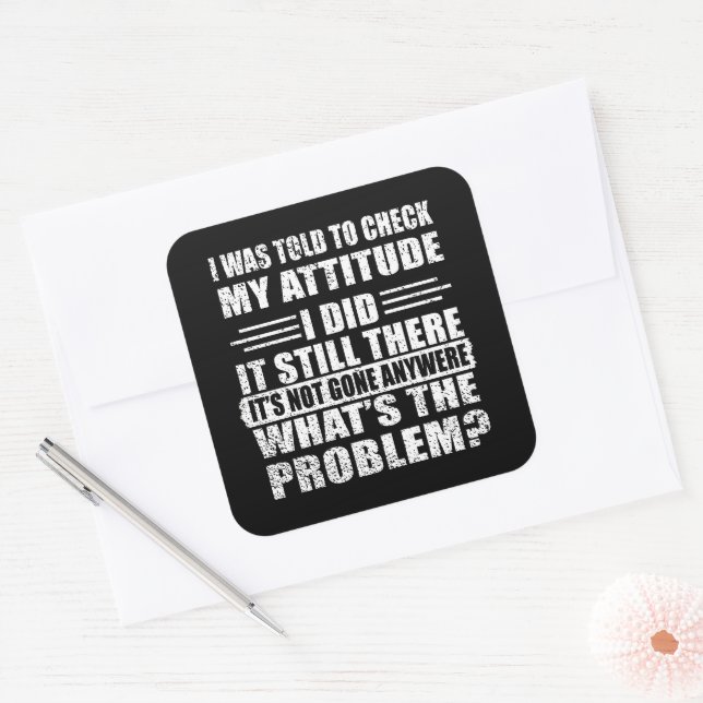 Funny sarcastic quotes humour sarcasm introvert square sticker (Envelope)