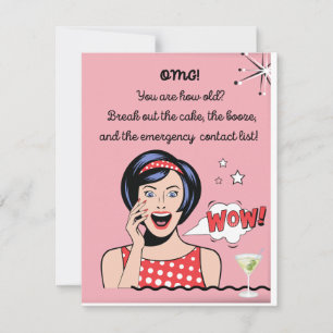 Funny Sarcastic Retro Birthday Card