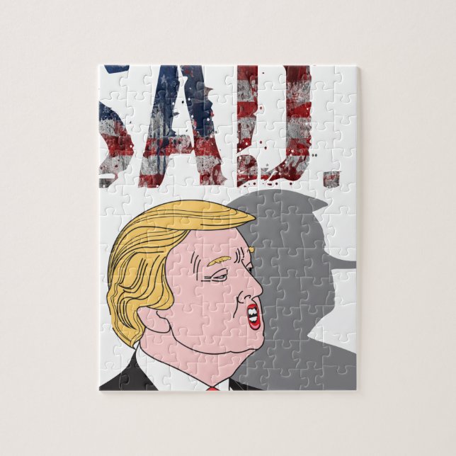 Funny sarcastic sad anti President Donald Trump Jigsaw Puzzle (Vertical)