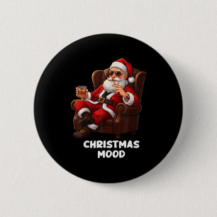 Funny Sarcastic Santa Smoking And Drinking “christ 6 Cm Round Badge