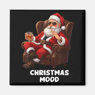 Funny Sarcastic Santa Smoking And Drinking “christ Magnet