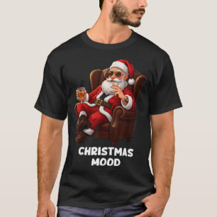 Funny Sarcastic Santa Smoking And Drinking “christ T-Shirt