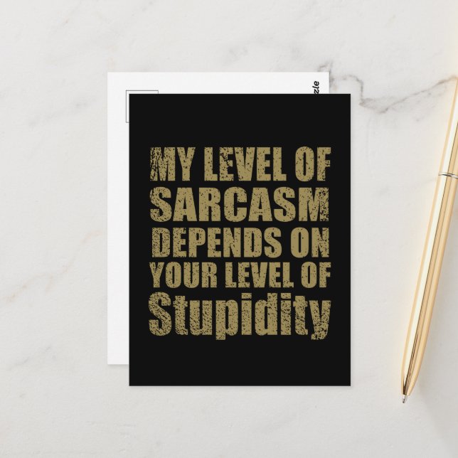 Funny sarcastic sayings famous quotes postcard (Front/Back In Situ)