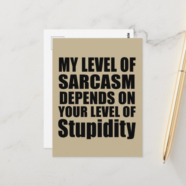 Funny sarcastic sayings famous quotes postcard (Front/Back In Situ)