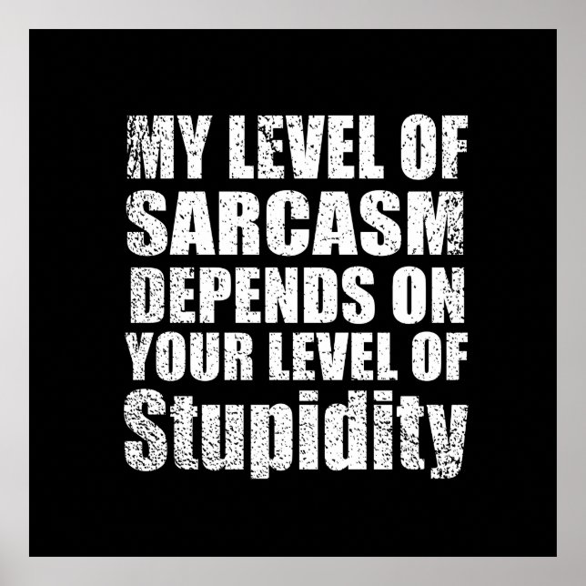 funny sarcastic sayings poster (Front)