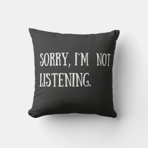 Funny sarcastic sayings white font cushion