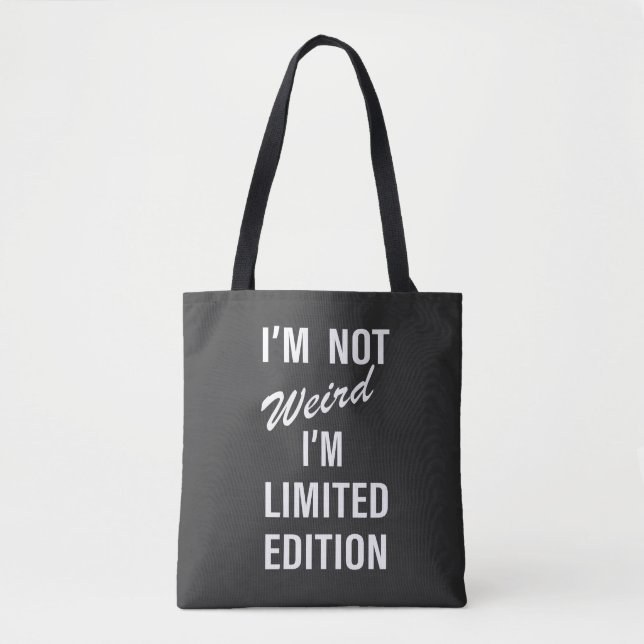 Funny sarcastic sayings white font tote bag (Front)