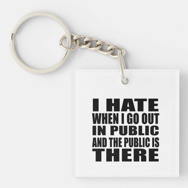 Funny sarcastic slogan adult humour introvert key ring (Front)