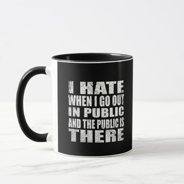 Funny sarcastic slogan adult humour introvert mug (Left)