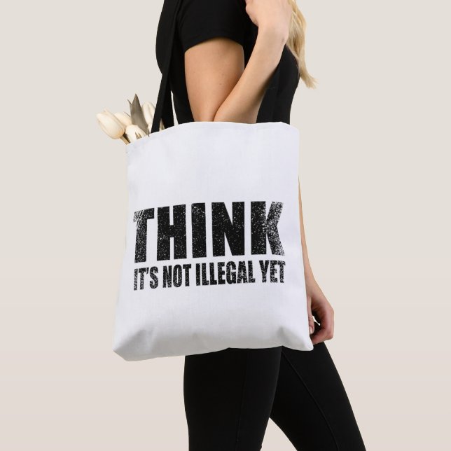 Funny sarcastic slogan adult humour sarcasm tote bag (Close Up)