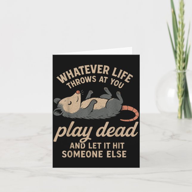 Funny Sarcastic Ssum Playing Dead For Ossum Lovers Card (Front)