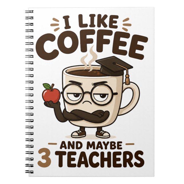 Funny Sarcastic Teacher Coffee Quote Spiral Notebook (Front)