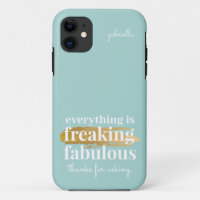 Funny Sarcastic Teal Freaking Fabulous Saying