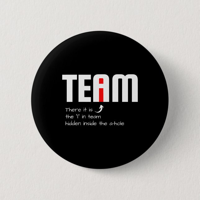 Funny Sarcastic Teammate I Found The I In Team Hid 6 Cm Round Badge (Front)