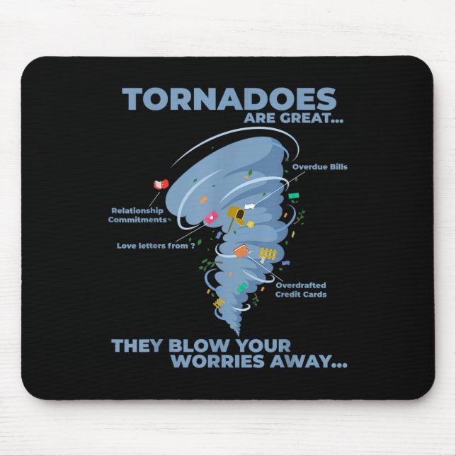 Funny Sarcastic Tornado Infographic Quote Graphic  Mouse Mat (Front)