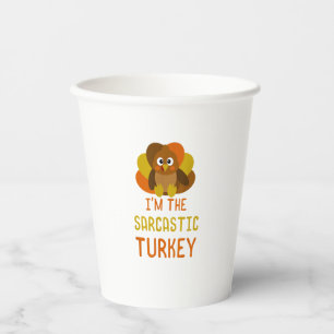 Funny Sarcastic Turkey Family Matching Thanksgivin Paper Cups