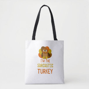 Funny Sarcastic Turkey Family Matching Thanksgivin Tote Bag