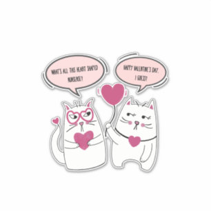 Funny Sarcastic Valentines Day Cat Couple