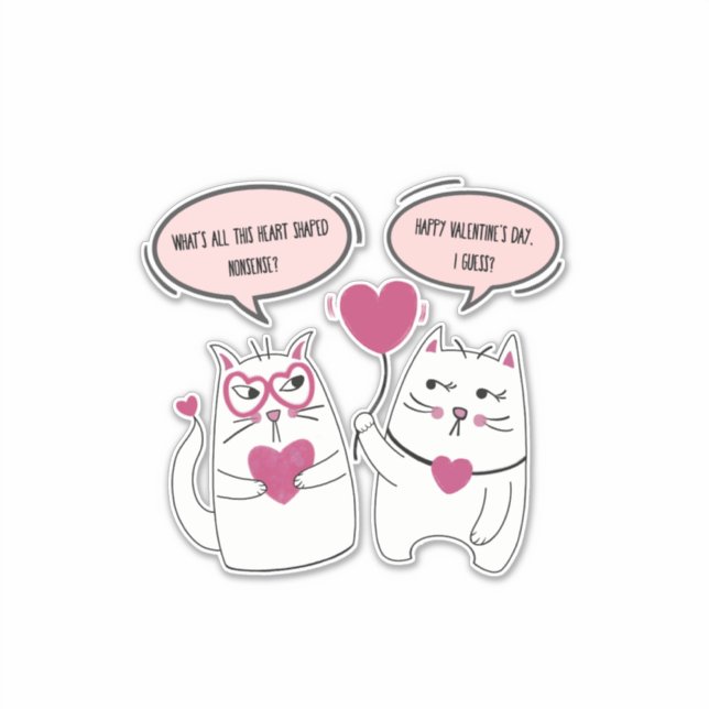 Funny Sarcastic Valentines Day Cat Couple (Front)