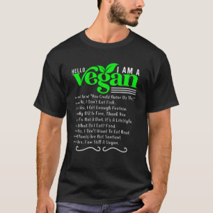 Funny Sarcastic Vegan - Hello I'm A Vegan Vegan Ac T-Shirt
