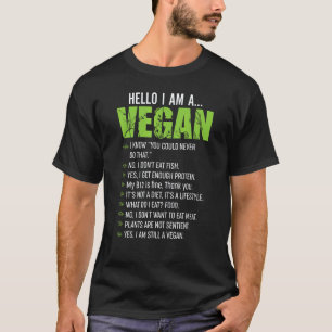 Funny Sarcastic Vegetarian Quote - Hello I'm A Veg T-Shirt
