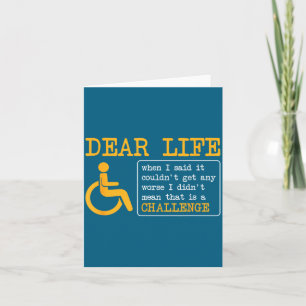 Funny Sarcastic Wheelchair Pun, Wheelchair Quote Card