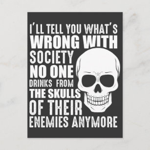 Funny Sarcastic Wrong Society Skull Enemy Blood Postcard