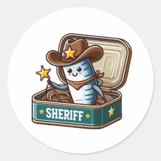 Funny Sardine Sheriff Vinyl Sticker