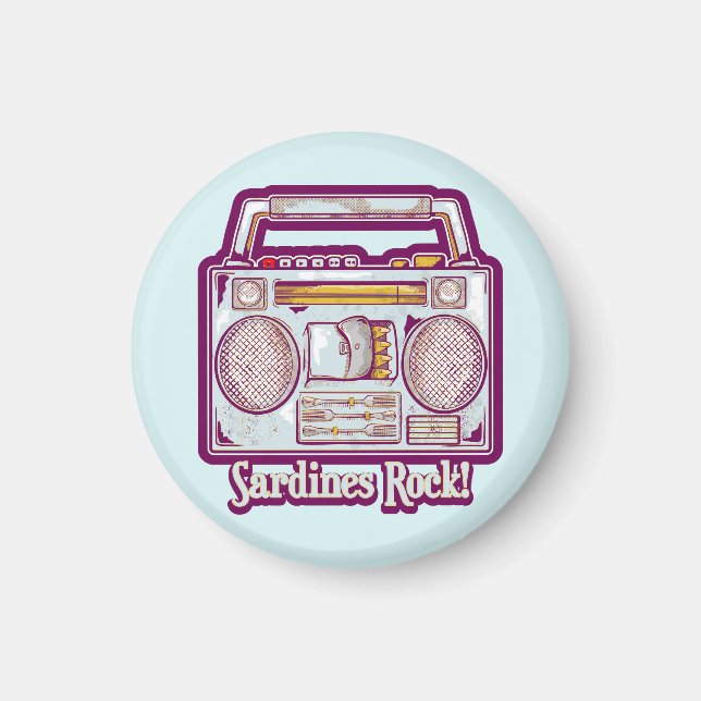 Funny sardines tin stereo magnet (Front)